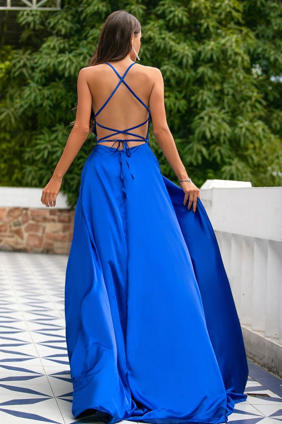 Special Occasion HELLYMOON | Backless Satin Prom Dress With Slit