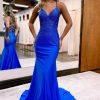 Special Occasion HELLYMOON | Mermaid Sparkly Prom Dress With Beading Royal Blue