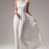 Wedding Dresses HELLYMOON | A-Line Sweetheart Long Formal Prom Party Dress With Lace White