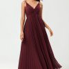 Partywear HELLYMOON | A-Line Sleeveless Burgundy Bridesmaid Dress