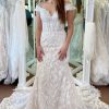 Wedding Dresses HELLYMOON | Off The Shoulder Long Lace Mermaid Wedding Dress Ivory