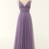 Special Occasion HELLYMOON | A Line Long Bridesmaid Dress With Ruffles