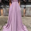 Special Occasion HELLYMOON | V-Neck Sparkly Prom Dress Purple