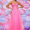 Special Occasion HELLYMOON | Off The Shoulder Long Prom Dress With Appliques Hot Pink