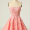 Prom Dresses HELLYMOON | Strapless Short Prom Dress With Appliques