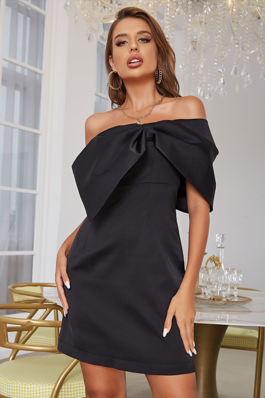 Special Occasion HELLYMOON | Sheath One Shoulder Holiday Party Dress Black