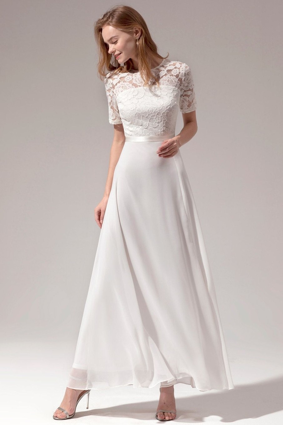 Wedding Dresses HELLYMOON | A-Line Formal Prom Dress With Lace White