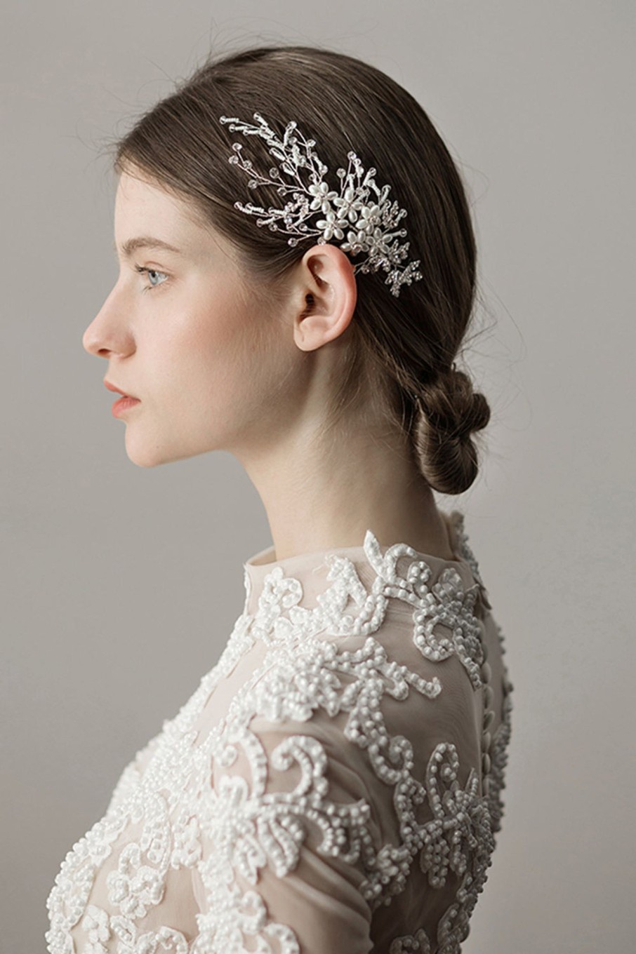 Accessories HELLYMOON | Handmade Pearl Flower Bridal Hair Accessories White