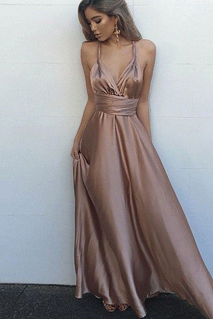 Special Occasion HELLYMOON | Satin Simple Prom Dress Blush