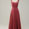 Partywear HELLYMOON | Sweetheart Sleeveless Long Bridesmaid Dress With Slit