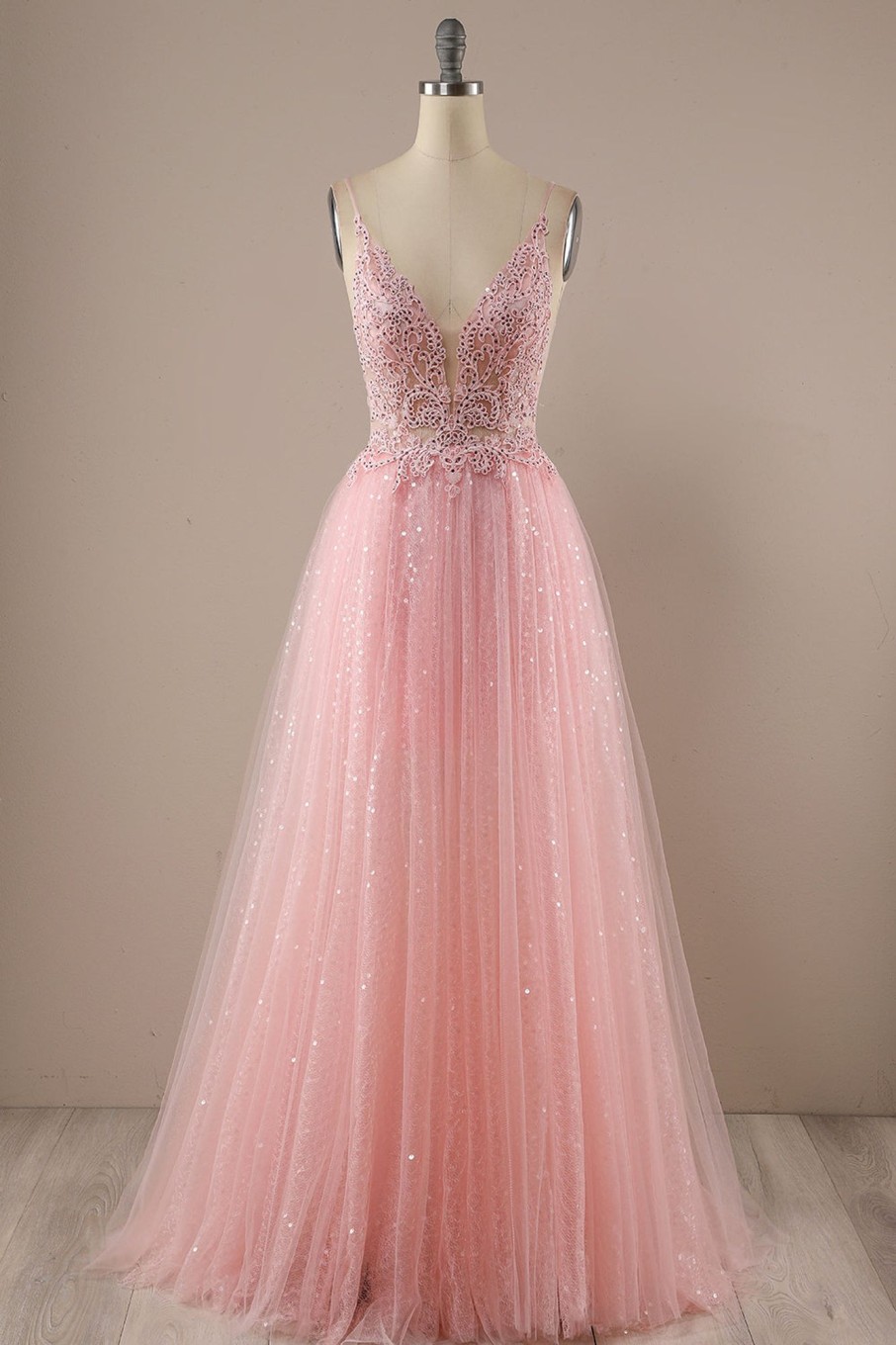 Special Occasion HELLYMOON | Beading Tulle Princess Prom Dress Pink