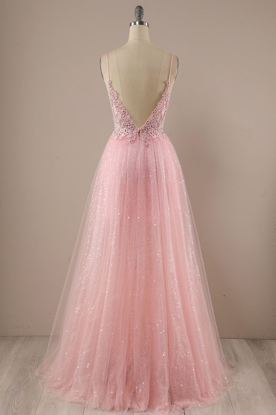 Special Occasion HELLYMOON | Beading Tulle Princess Prom Dress Pink