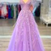 Special Occasion HELLYMOON | Princess A Line Prom Dress With Appliques Lavender