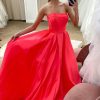 Special Occasion HELLYMOON | Strapless Satin Corset Princess Prom Dress Red