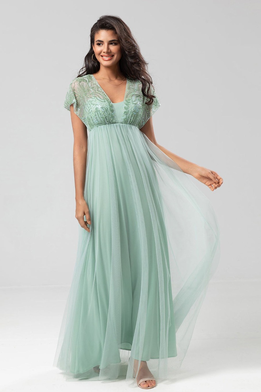 Partywear HELLYMOON | A-Line Maternity Bridesmaids Dresses With Sequins