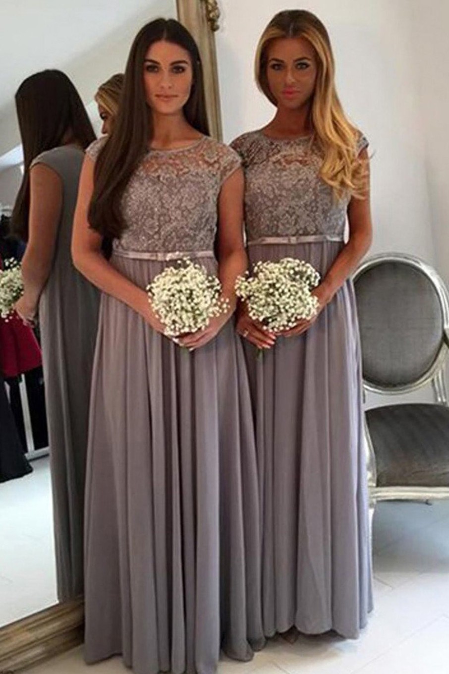 Partywear HELLYMOON | A Line Chiffon Bridesmaid Dress With Beading