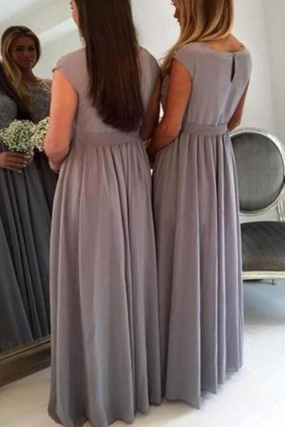 Partywear HELLYMOON | A Line Chiffon Bridesmaid Dress With Beading