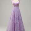 Prom Dresses HELLYMOON | A Line Tulle Princess Prom Dress With Embroidery