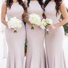 Partywear HELLYMOON | Sweep Train Satin Bridesmaid Dresses With Pleated