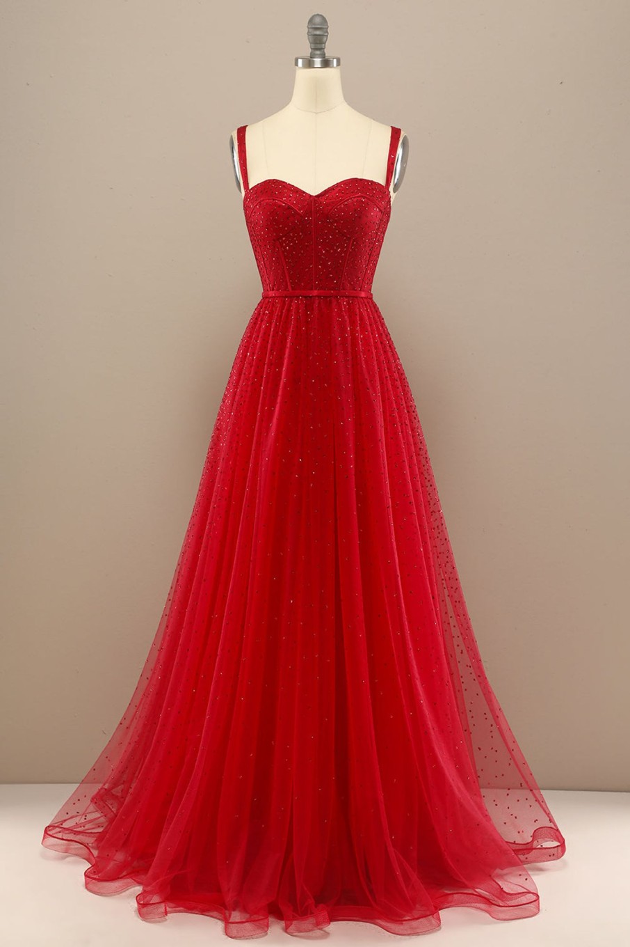 Special Occasion HELLYMOON | Sweetheart Tulle Prom Dress With Beading Red