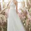 Wedding Dresses HELLYMOON | White Halter Neck Tulle A Line Wedding Dress Offwhite