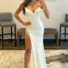 Prom Dresses HELLYMOON | Strapless Beading Mermaid Prom Dress With Slit White