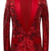 Men HELLYMOON | Glitter Sequins Men'S Blazer Red