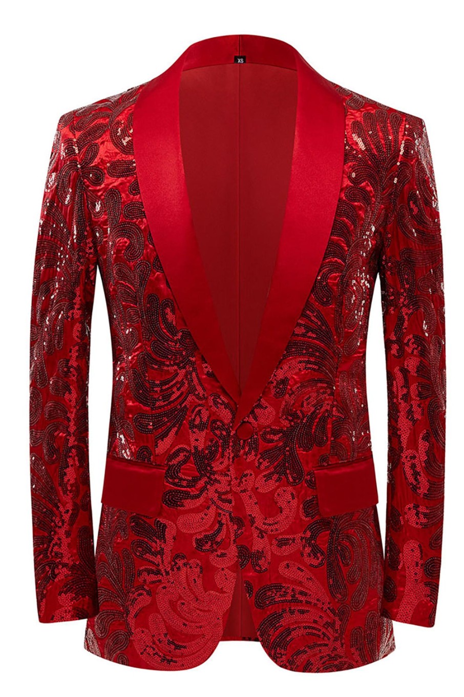 Men HELLYMOON | Glitter Sequins Men'S Blazer Red