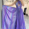 Prom Dresses HELLYMOON | A-Line Halter Neck Pleated Prom Dress Dark Purple