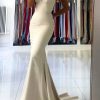 Special Occasion HELLYMOON | Spaghetti Straps Simple Mermaid Prom Dress Ivory