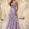 Special Occasion HELLYMOON | A-Line Spaghetti Straps Long Prom Dress With Appliques Mauve