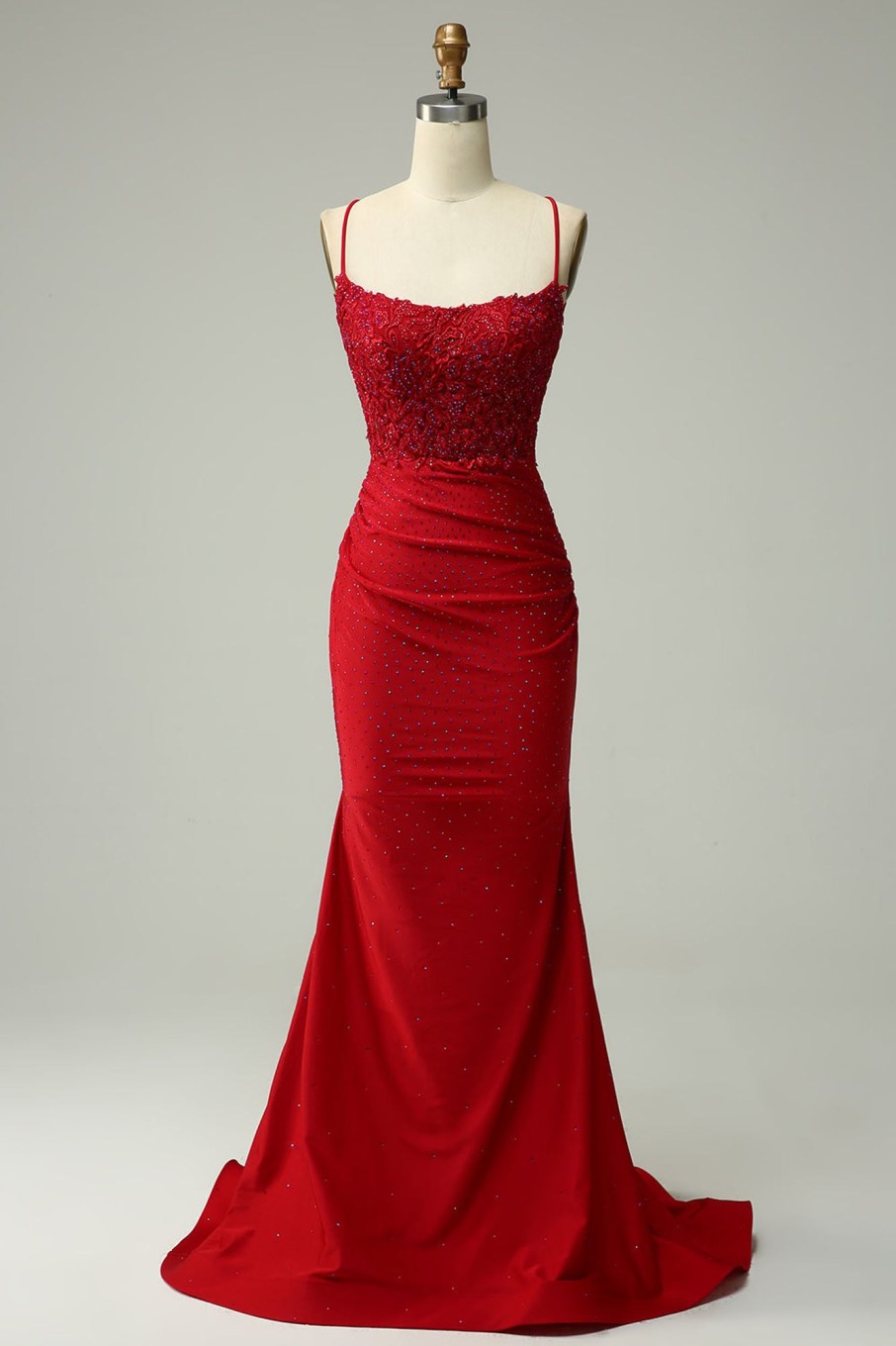 Special Occasion HELLYMOON | Halter Mermaid Prom Dress With Beading Dark Red