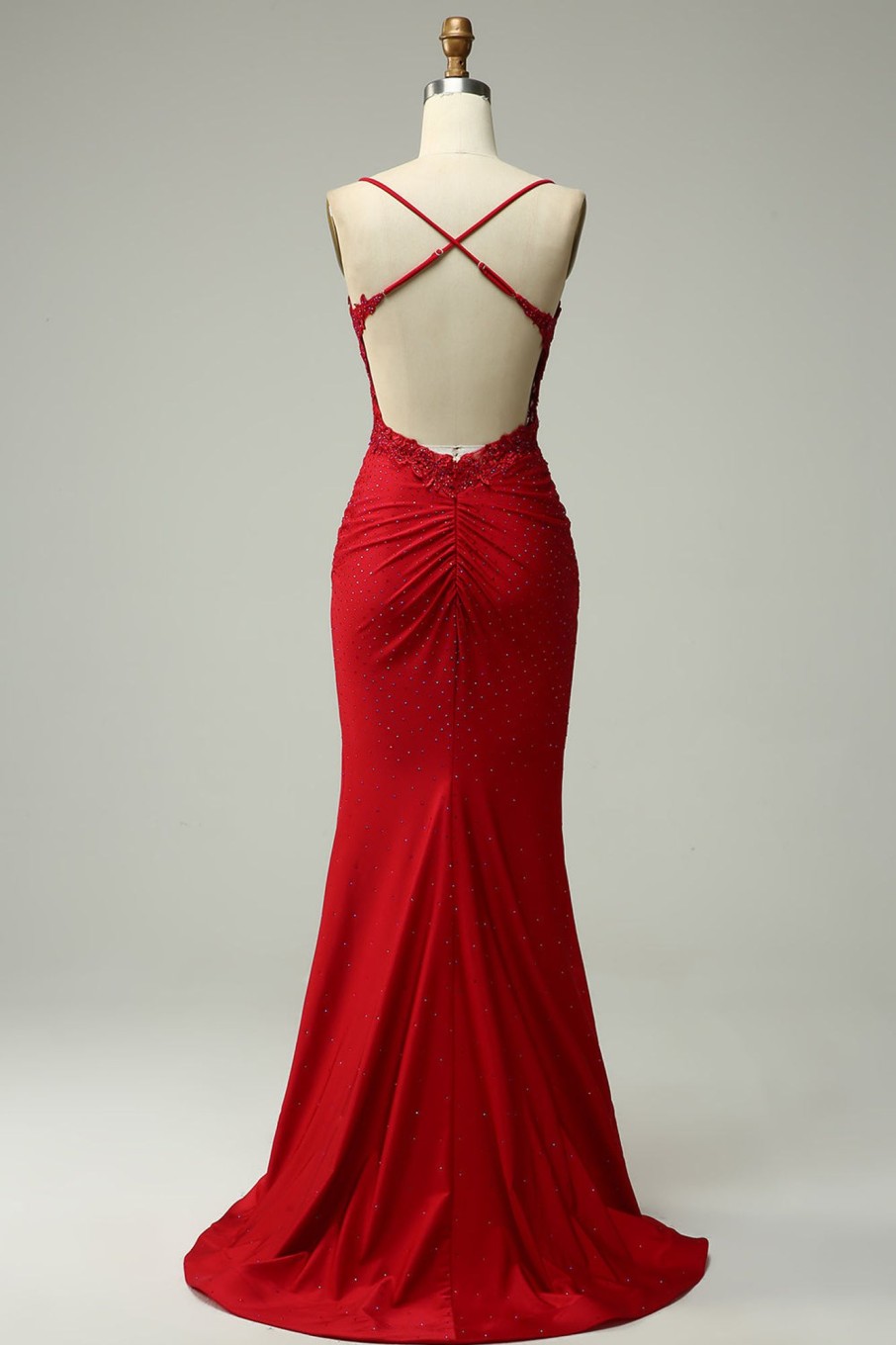 Special Occasion HELLYMOON | Halter Mermaid Prom Dress With Beading Dark Red