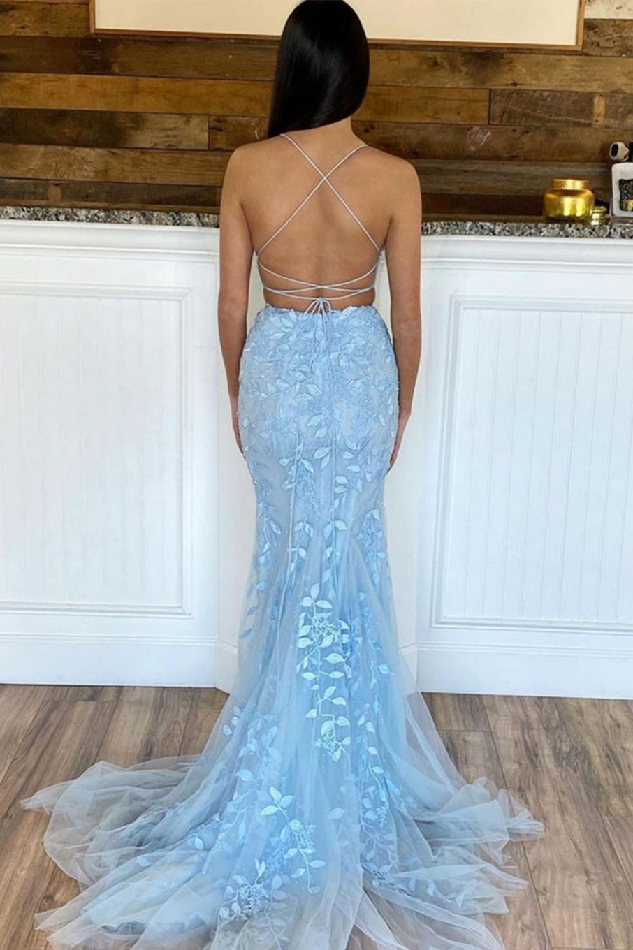 Special Occasion HELLYMOON | Two Piece Mermaid Blue Prom Dress Sky Blue