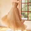 Prom Dresses HELLYMOON | Polka Dots A Line Tulle Corset Prom Dress Khaki