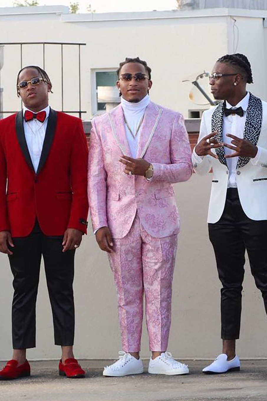 Men HELLYMOON | Peak Lapel 2 Piece Men'S Prom Suits Pink