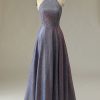 Prom Dresses HELLYMOON | Glitter Purple Long Prom Dress Blue+Violet