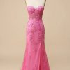 Prom Dresses HELLYMOON | Corset Sweetheart Long Lace Mermaid Prom Dress With Slit