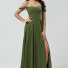 Partywear HELLYMOON | Off The Shoulder A Line Bridesmaid Dress With Slit