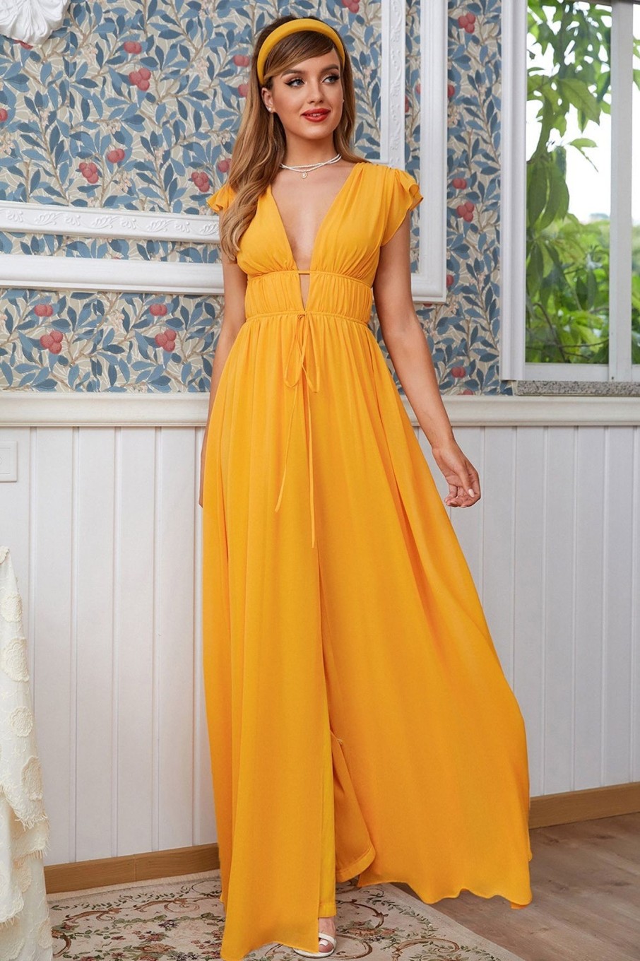 Partywear HELLYMOON | Maxi Boho Bridesmaid Dress Yellow