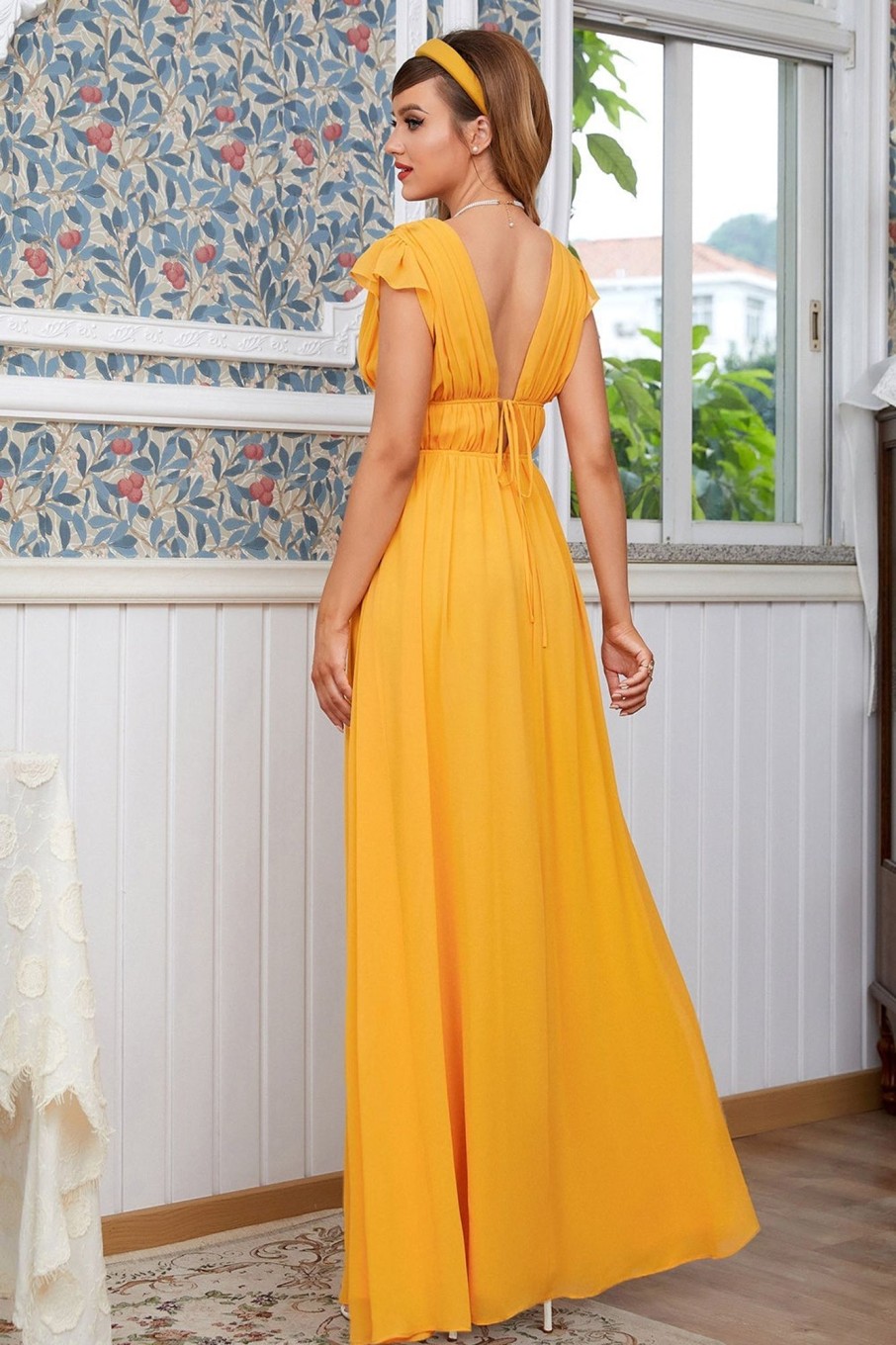 Partywear HELLYMOON | Maxi Boho Bridesmaid Dress Yellow