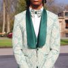 Men HELLYMOON | Shawl Lapel 3 Piece Men'S Prom Suits Light Green