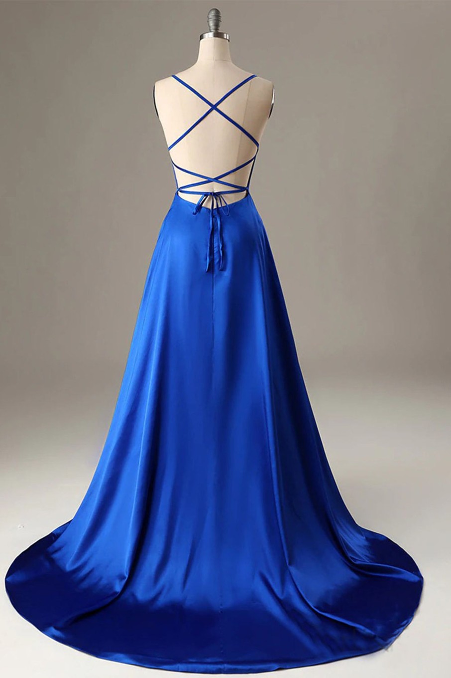 Prom Dresses HELLYMOON | Halter Backless A Line Prom Dress With Slit