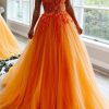 Special Occasion HELLYMOON | Tulle Princess Prom Dress With Appliques Orange