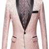 Men HELLYMOON | Shawl Lapel Jacquard Men'S Blazer