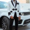 Men HELLYMOON | Shawl Lapel One Button Men'S Prom Blazer White