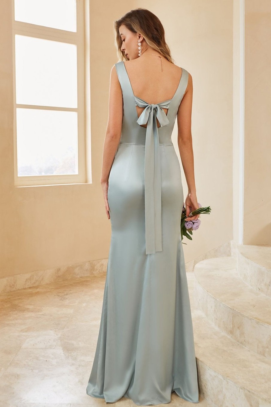 Partywear HELLYMOON | Satin Bridesmaid Dress With Slit