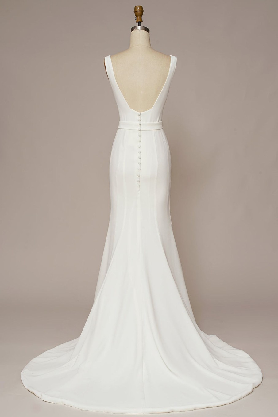 Wedding Dresses HELLYMOON | Mermaid Square Neck Wedding Dress White