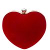 Accessories HELLYMOON | Velvet Heart Handbag Red