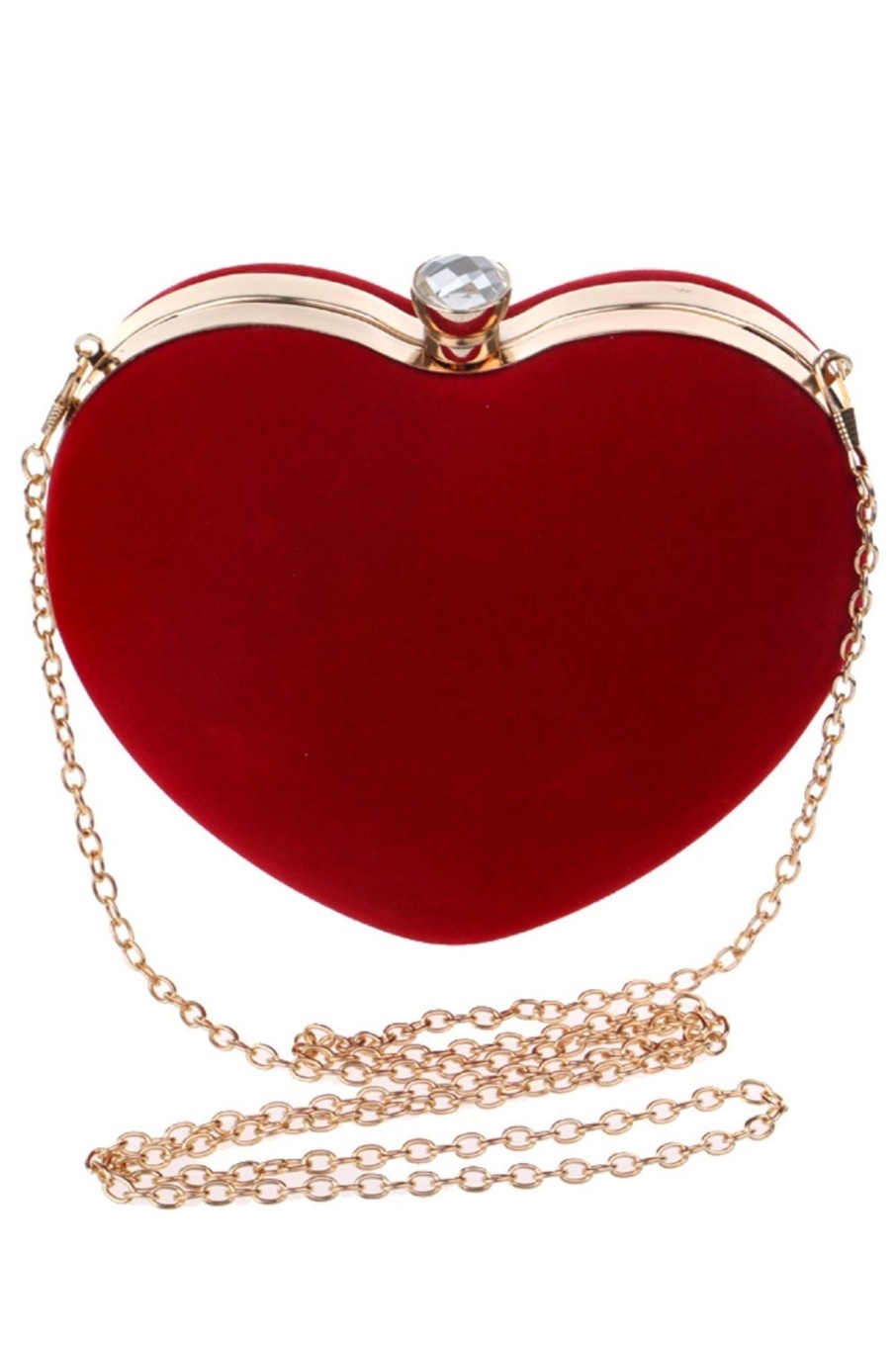 Accessories HELLYMOON | Velvet Heart Handbag Red